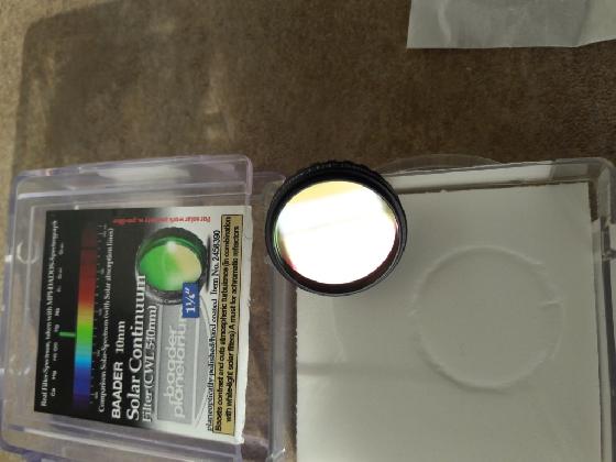 Filtre solaire bader continuum 540 nm