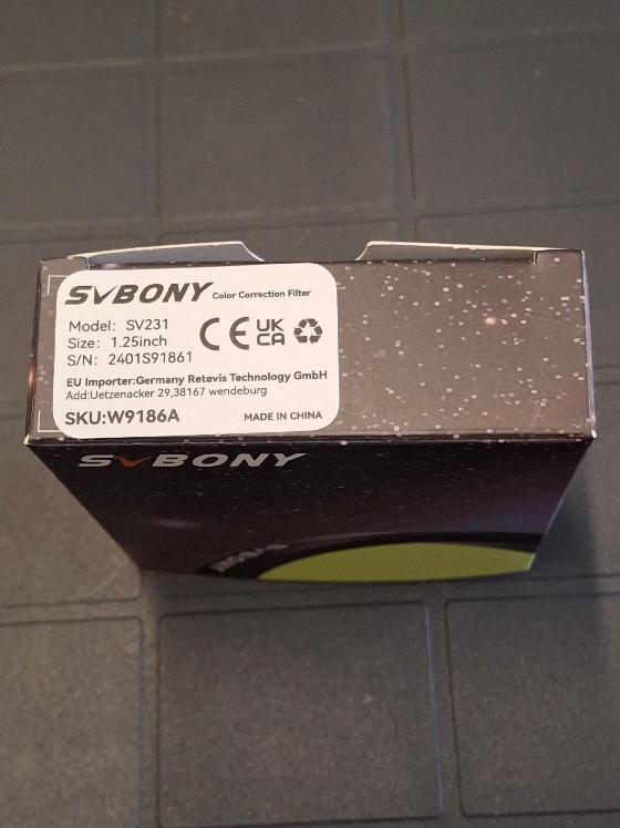 Filtre SVBony SV231 color correction (fringe killer) 1.25"