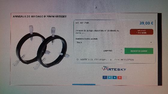 Anneaux de guidage 70 mm de diamètre