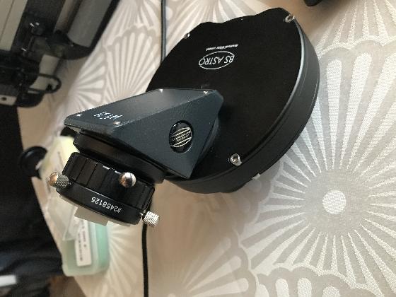 Roue à filtre x5, renvoi coudé Baader et filtre Astronomik/Baader 1.25’’