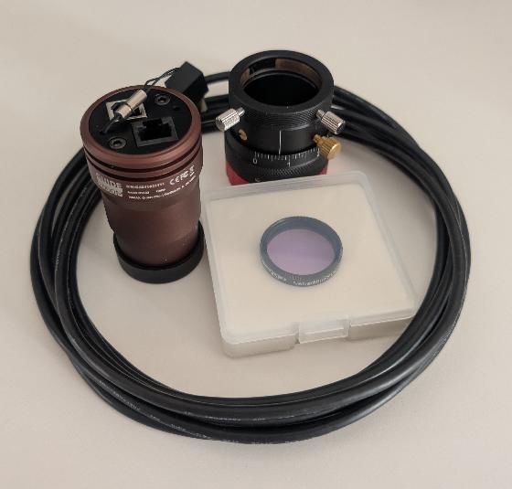 Caméra astro Omegon Pro Guide 2000M + filtre antipollution + mise au point hélicoïdale