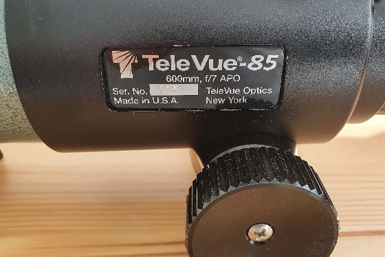 Lunette TELEVUE TV-85 APO