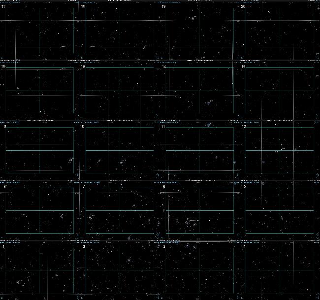 carte des 20 dalles de la mosaïque de la Vierge.
