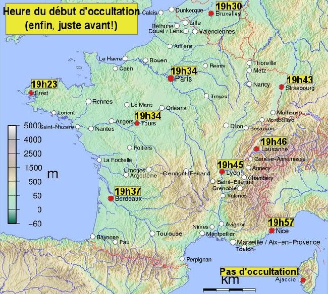 Carte occultation Pluton par la Lune du 12 nov 18