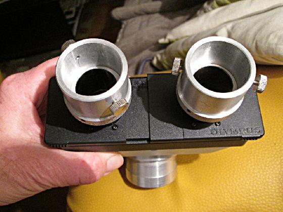 Tete Binoculaire Olympus  orienté 45 Degré 