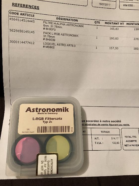 Filtres Astronomik CCD