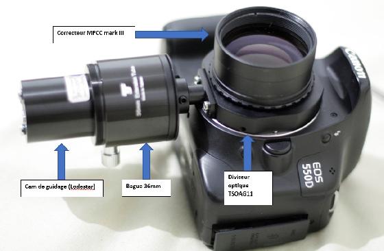 Canon 550D avec diviseur optique et filtre UHC