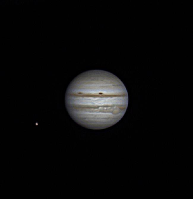 Jupiter avec Ganymède (Nov 2014)