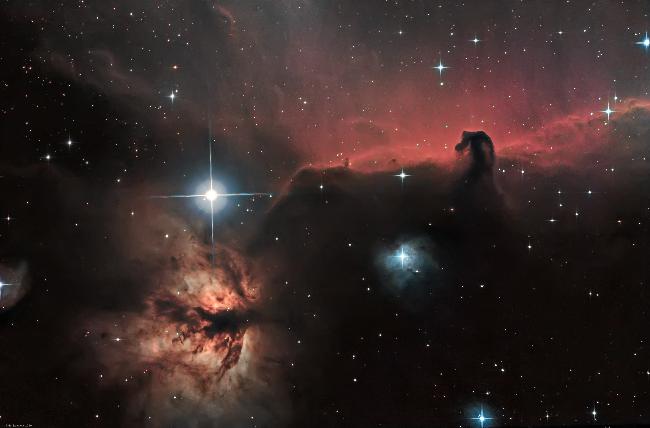 Nébuleuses de la Tête de Cheval (IC 434) et de la Flamme (NGC 2024)