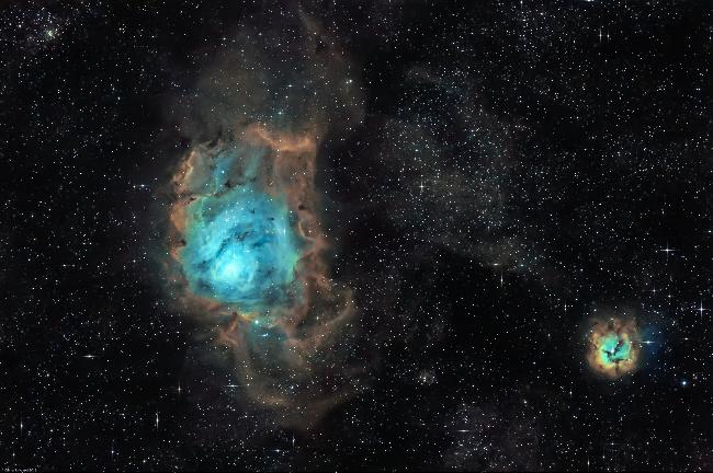 M8 & M20 - Nébuleuses du Lagon et Trifide (Ha-SHO)