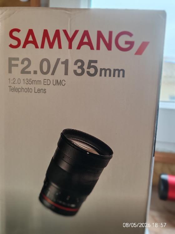 samyang 135 + accessoires 