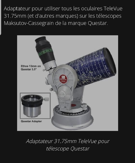 Adaptateur Televue pour Questar