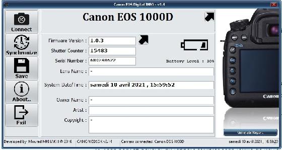 Canon 1000D + Batterie USB