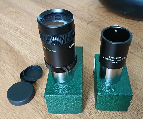 Orion ultrascopic ( idem a baader eudiascopic) 35mm + barlow 2X 3elements Made in Japan 