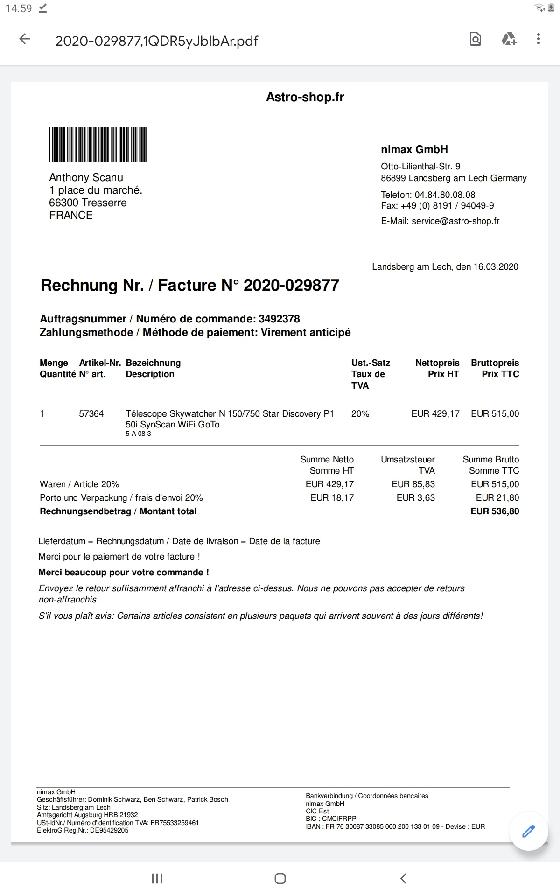 Monture az synscan goto skywatcher 