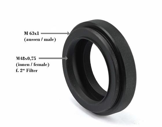 Aplanisseur de champ pour lunette TS-Optics REFRACTOR 1.0x Flattener pour capteur full frame - M63x1