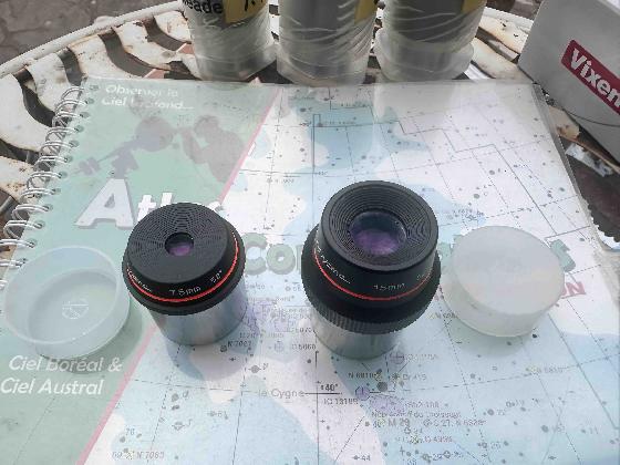 MASUYAMA 2 oculaires 7,5mm 15mm 52° 1,25" Made in Japan