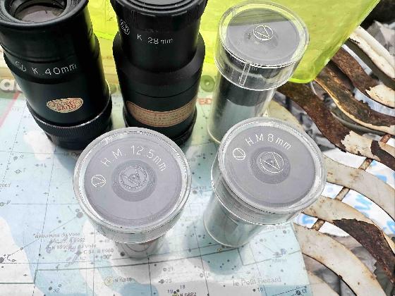 VIXEN Set de 11 oculaires 0,965" de 4mm à 40mm Japan avec boite Vixen jaune fluo