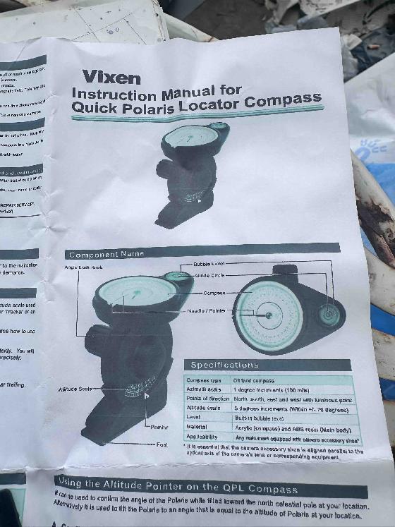 VIXEN Compas Viseur polaire Boussole QPL Made in Japan