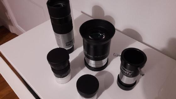Oculaires divers, Barlow Orion 2x et filtre lunaire Kepler