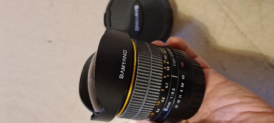 Objectif Samyang fisheye 8mm 3.5 canon EF