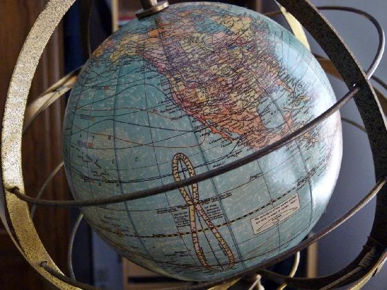 Belle sphère armillaire terrestre US Weber Castello 1921