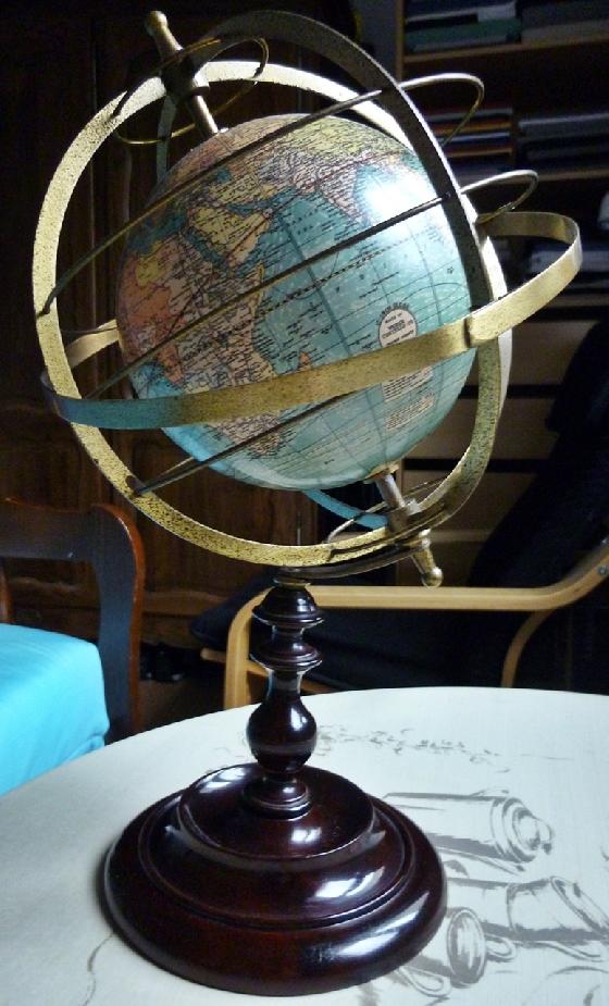 Belle sphère armillaire terrestre US Weber Castello 1921