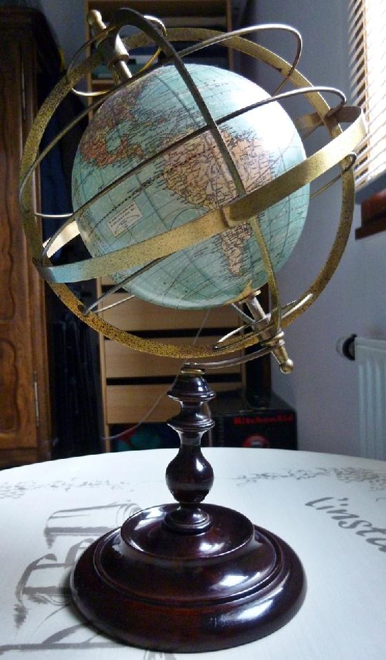 Belle sphère armillaire terrestre US Weber Castello 1921