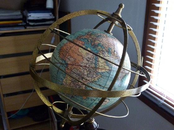Belle sphère armillaire terrestre US Weber Castello 1921