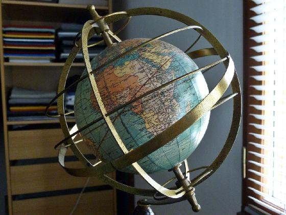 Belle sphère armillaire terrestre US Weber Castello 1921