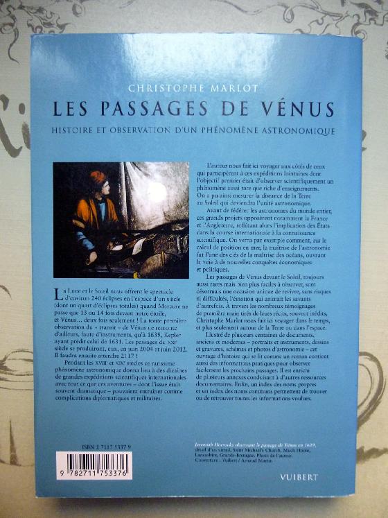 Livre "Les Passages de Vénus" Christophe Marlot / Excellent Etat