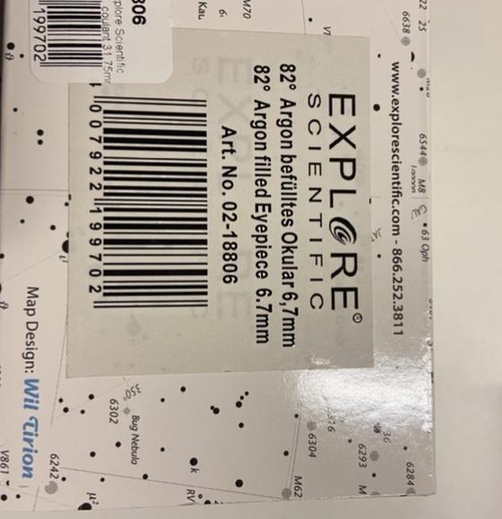 Oculaire explore scientific 6,7 en 82