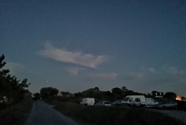 Mars et Saturne le 5 août 2018, 22h48