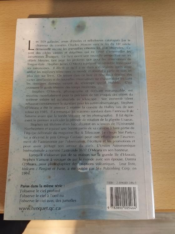 Livre les objets de Messier O'Meara 