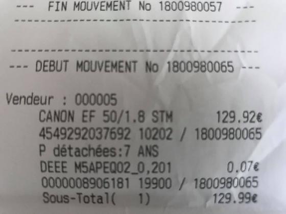 Objectif Canon 50mm f/1.8 STM