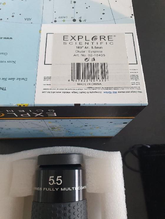 Oculaire Explore Scientific 5,5mm - 100° - coulant 2"