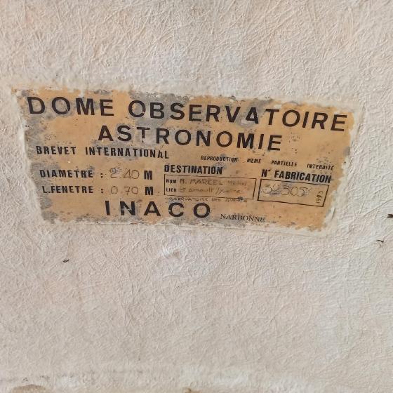 Coupole d'observatoire astronomique Enaco de 2,4m (prix à débattre)