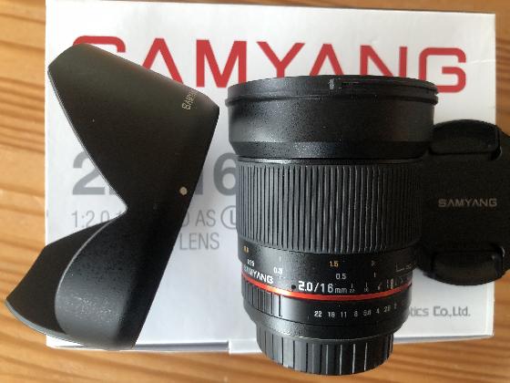 Samyang 16 mm / F 2.0 ED AS UMC CS monture Canon EF-S