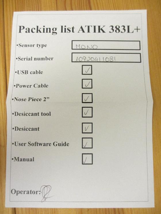 Caméra CCD ATIK 383L+ Monochrome neuve