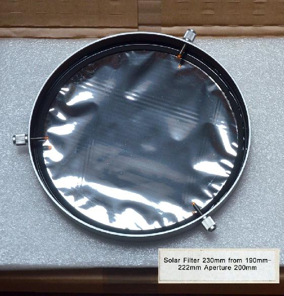 Filtre solaire pleine ouverture