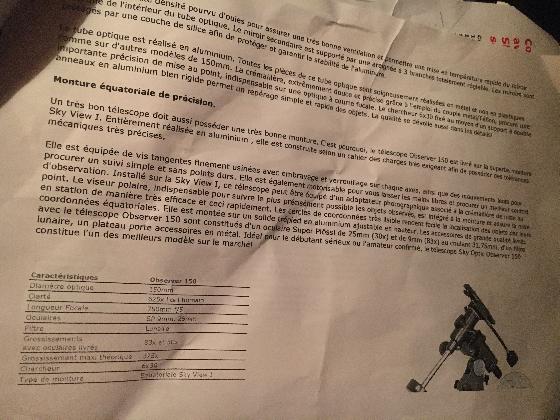 Lunette astronomique achromatique SKY OPTIC TRAVELIER 80/480