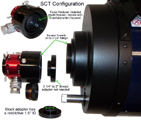 “Flange” Crayford Moonlite pour réducteur Schmidt 6.3 Celestron / Meade / Antares