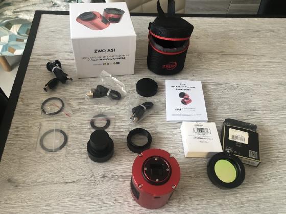 ZWO ASI 533MC+tiroir filtre zwo et filtre optolong cls-ccd 