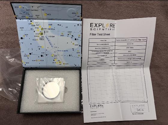 Filtre pour nébuleuse S-II 2'' EXPLORE SCIENTIFIC 12 nm