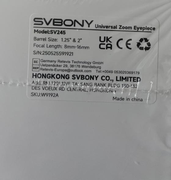Oculaire ZOOM SVBONY SV245 