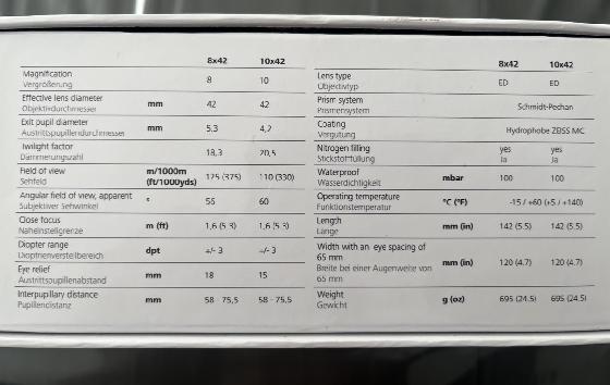 ZEISS TERRA ED 10x42