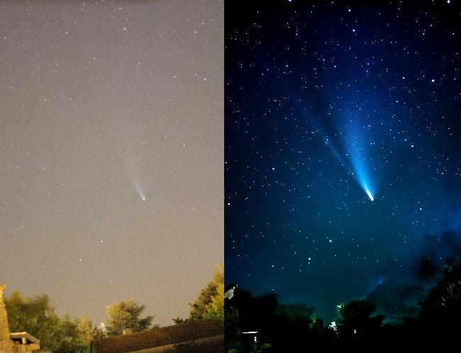 Comète Neowise - Illustration du traitement