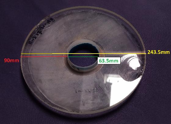 Miroir Brut Cassegrain abîmé (origine obscure) ø243mm