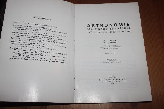 Astronomie : Methodes et Calculs 112 exercices avec solutions Acker