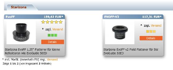 Correcteur de champ Evo-FF - EvoGuide 50 ED et mini lunettes 